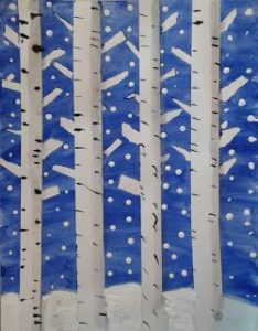 winter birch trees